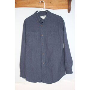 Duluth Mens Relaxed Fit Button-Up Navy Long Sleeve Shirt Size M Flannel